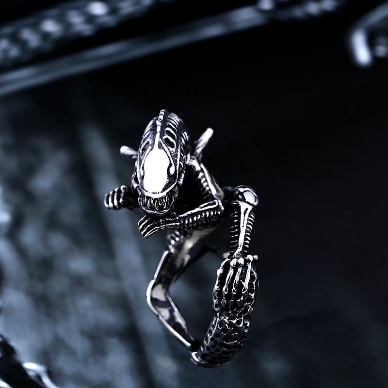 ZMY Home Xenomorph Ring - Movie Inspired Stainless Steel Gothic Jewelry