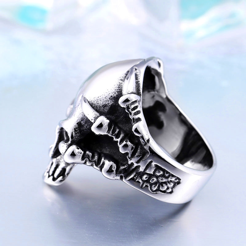 ZMY Home 3D Skull Ring - Stainless Steel Gothic Biker Statement Jewelry