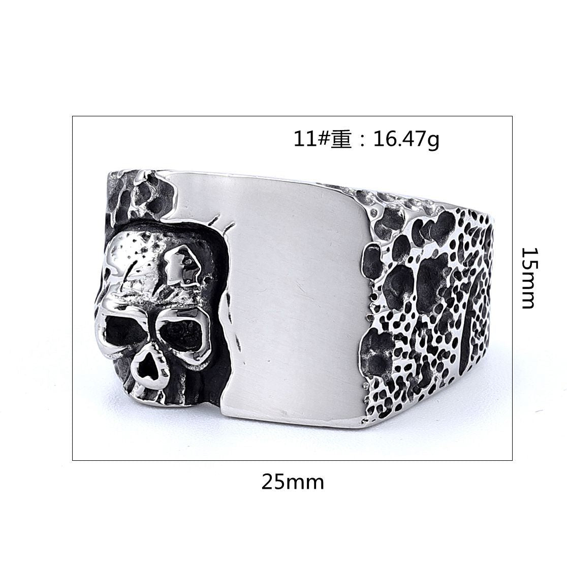 ZMY Home Skull Statement Ring - Gothic Punk Stainless Steel Jewelry