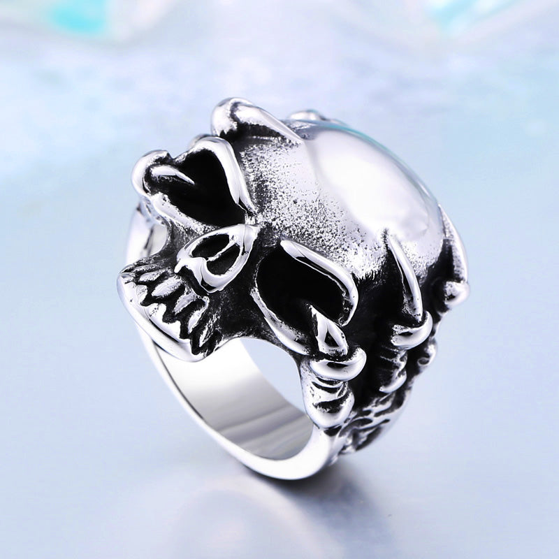ZMY Home 3D Skull Ring - Stainless Steel Gothic Biker Statement Jewelry