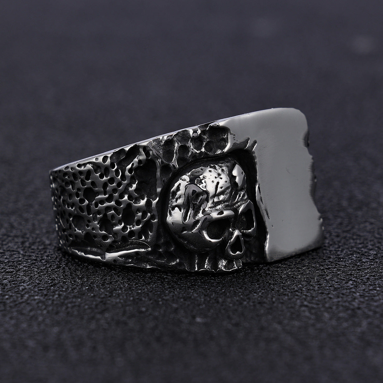ZMY Home Skull Statement Ring - Gothic Punk Stainless Steel Jewelry