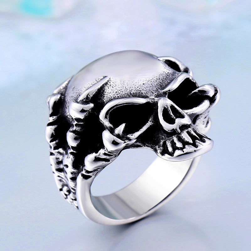 ZMY Home 3D Skull Ring - Stainless Steel Gothic Biker Statement Jewelry
