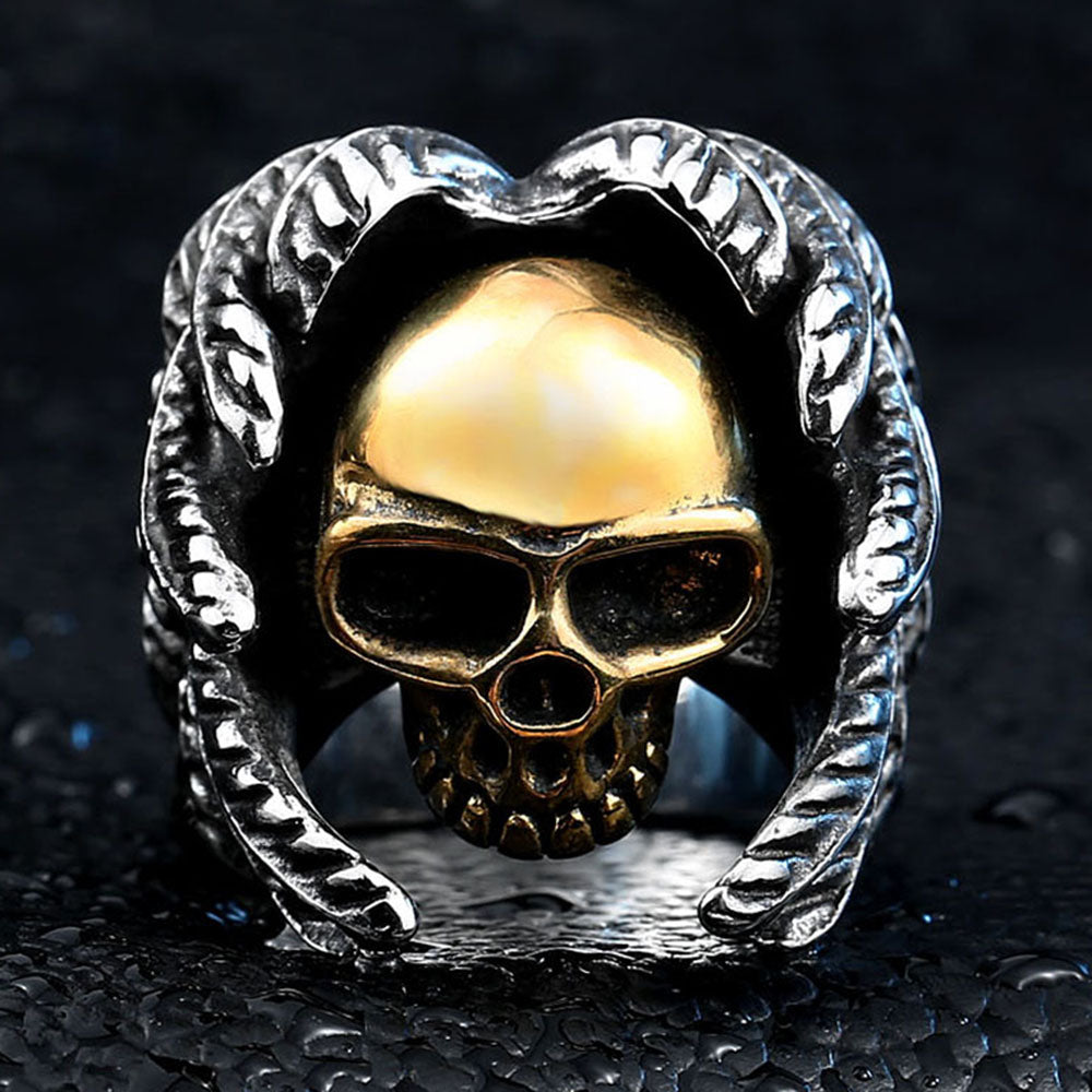Laughing Skull Ring - Grinning Skeleton Face Statement Ring