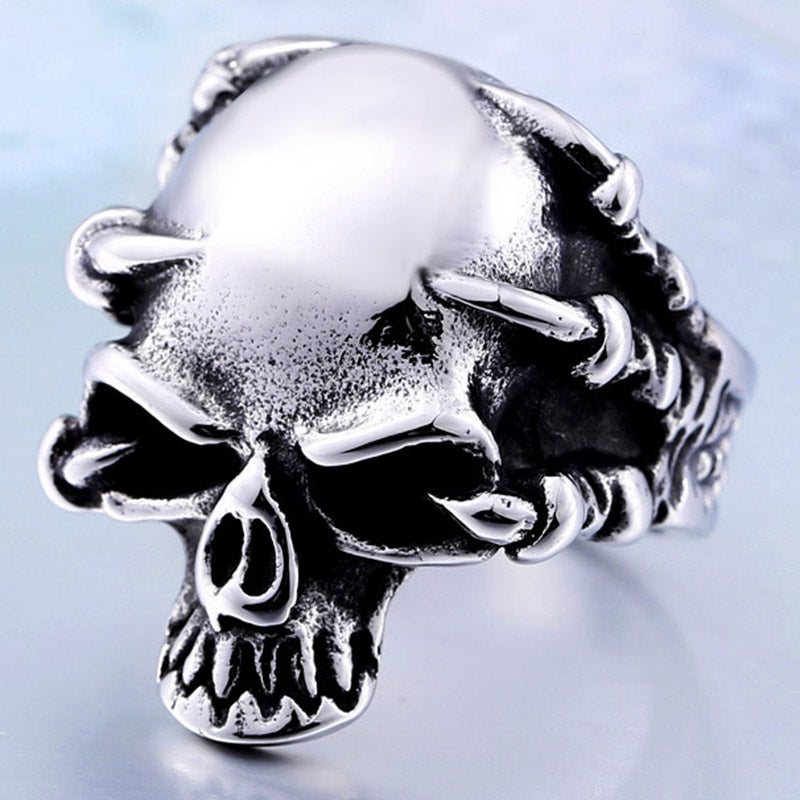 ZMY Home 3D Skull Ring - Stainless Steel Gothic Biker Statement Jewelry